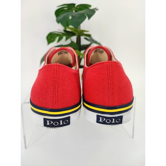 Ralph Lauren Men's Polo Sport Red Canvas Sneakers Size 10B US - Picture 3 of 9